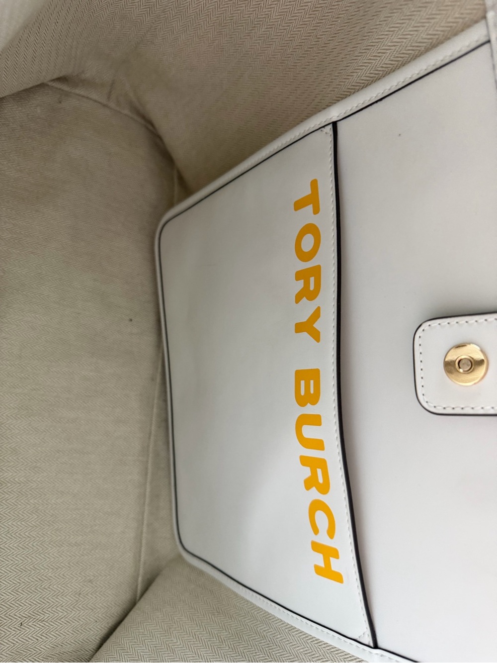 Tory Burch Tote Bag with Daisy Embroidery & Brown Leather Handles - Picture 8 of 8